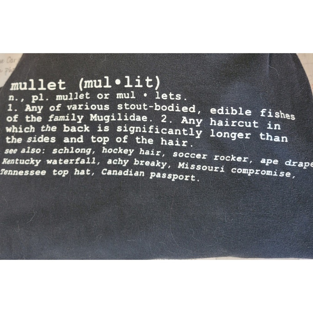 Mullet Definition Novelty T-Shirt Blk Sz‎ XL Short Sleeve Cotton - Picture 3 of 11